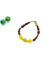 CARNELIAN / YELLOW AGATE BRACELET