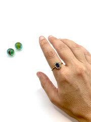 ''FLOWER'' ROSETTA STAINLESS STEEL RING ( MAUVE )