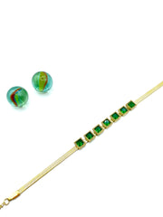 ROSETTA STAINLESS STEEL BRACELET ( SQUARE GREEN )