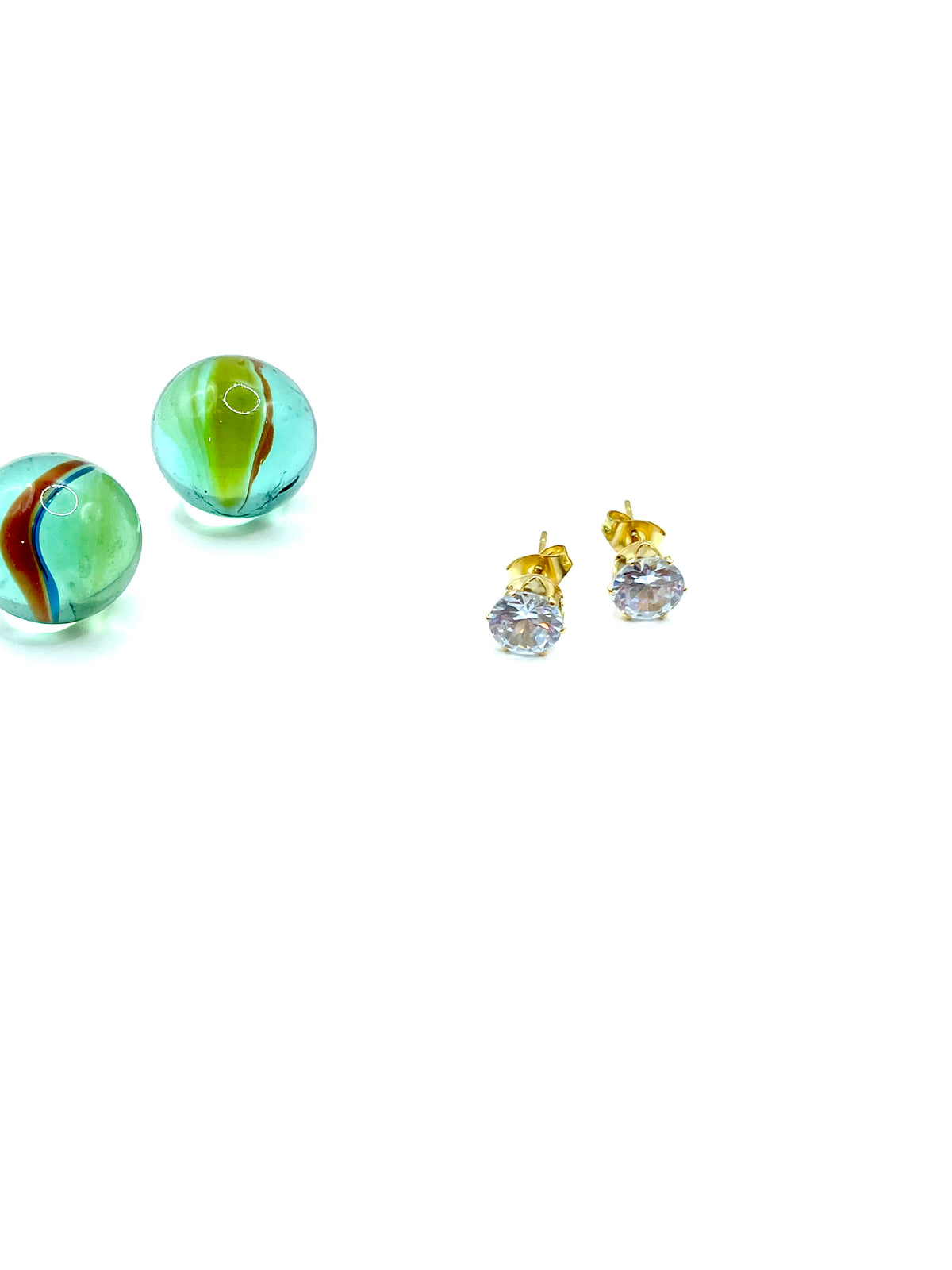 ''white crystals'' basic stainless steel studs