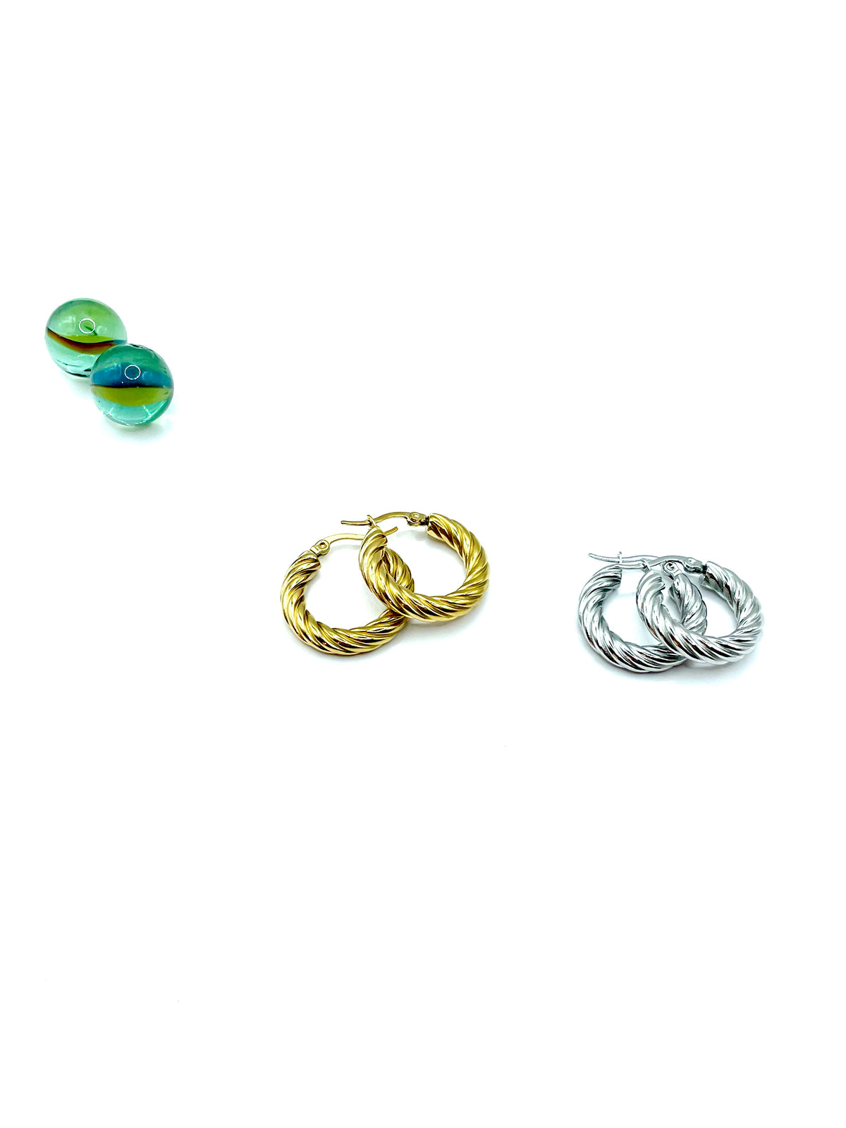 ''small braids'' stainless steel hoops