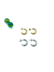 ''mini hammered'' stainless steel hoops