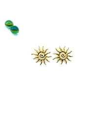 ''Gold Sun'' stainless steel earrings