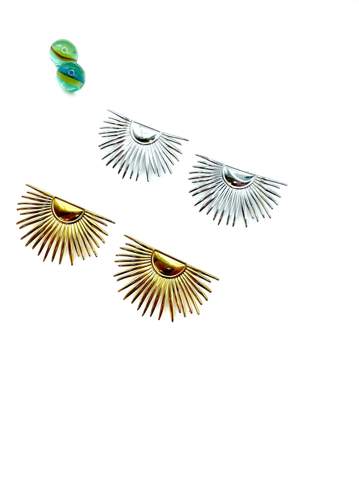 '' Rising Sun'' stainless steel earrings