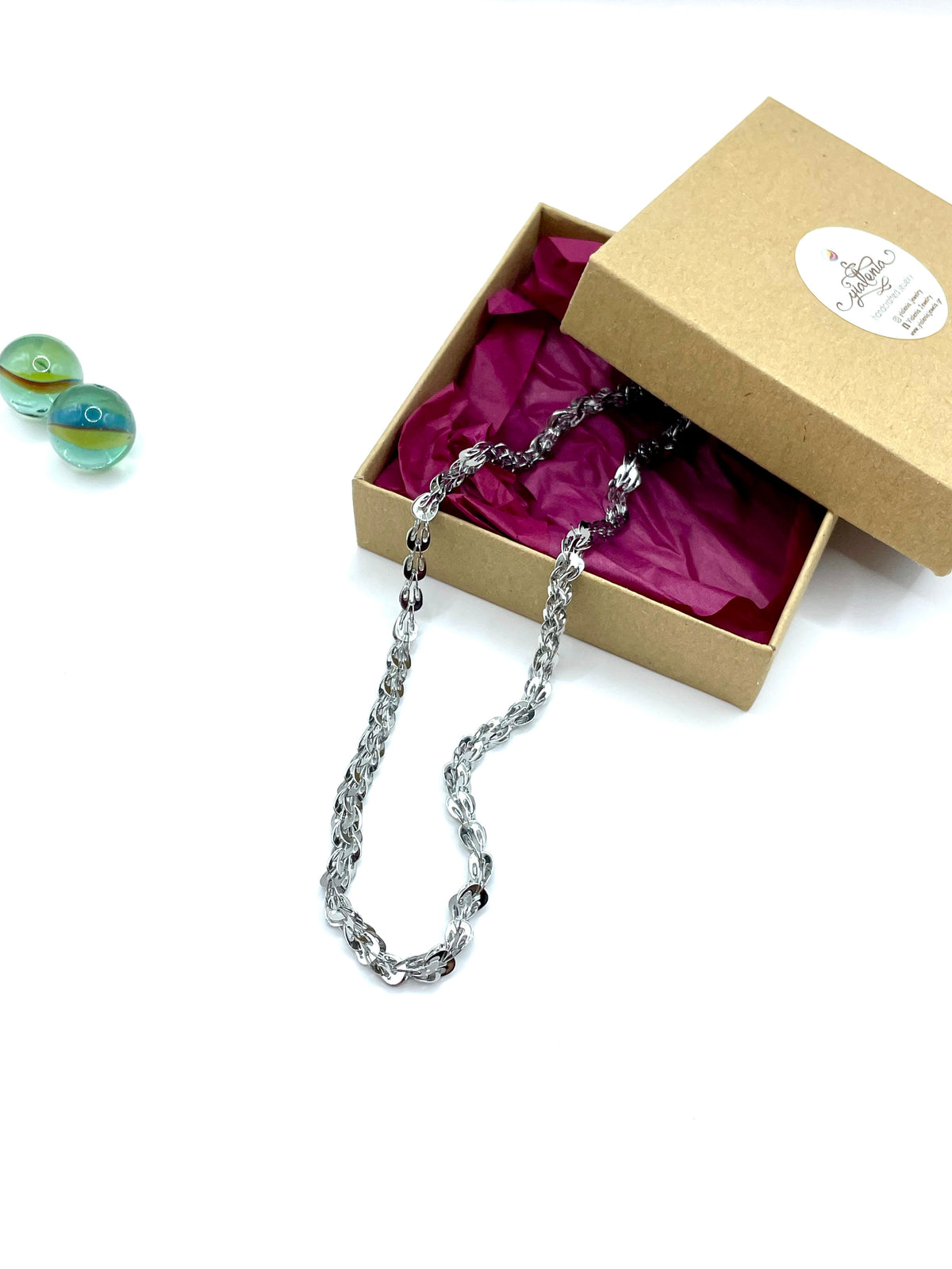 ''wheat'' stainless steel chain necklace