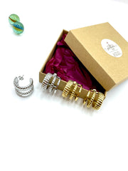 Triple boho stainless steel hoops