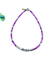 purple agate & hematite necklace