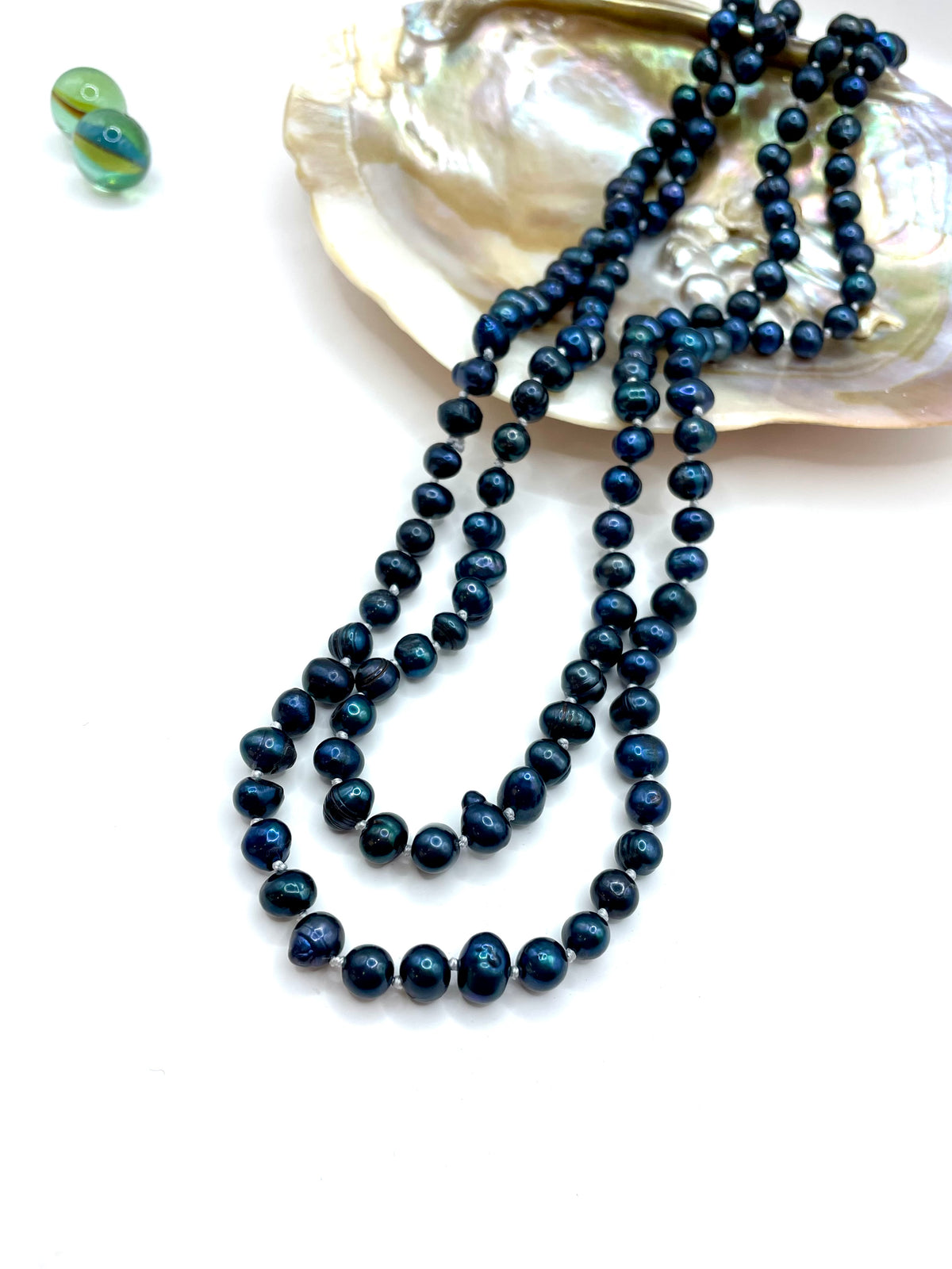 “Opera” lengh pearl necklace ( black )