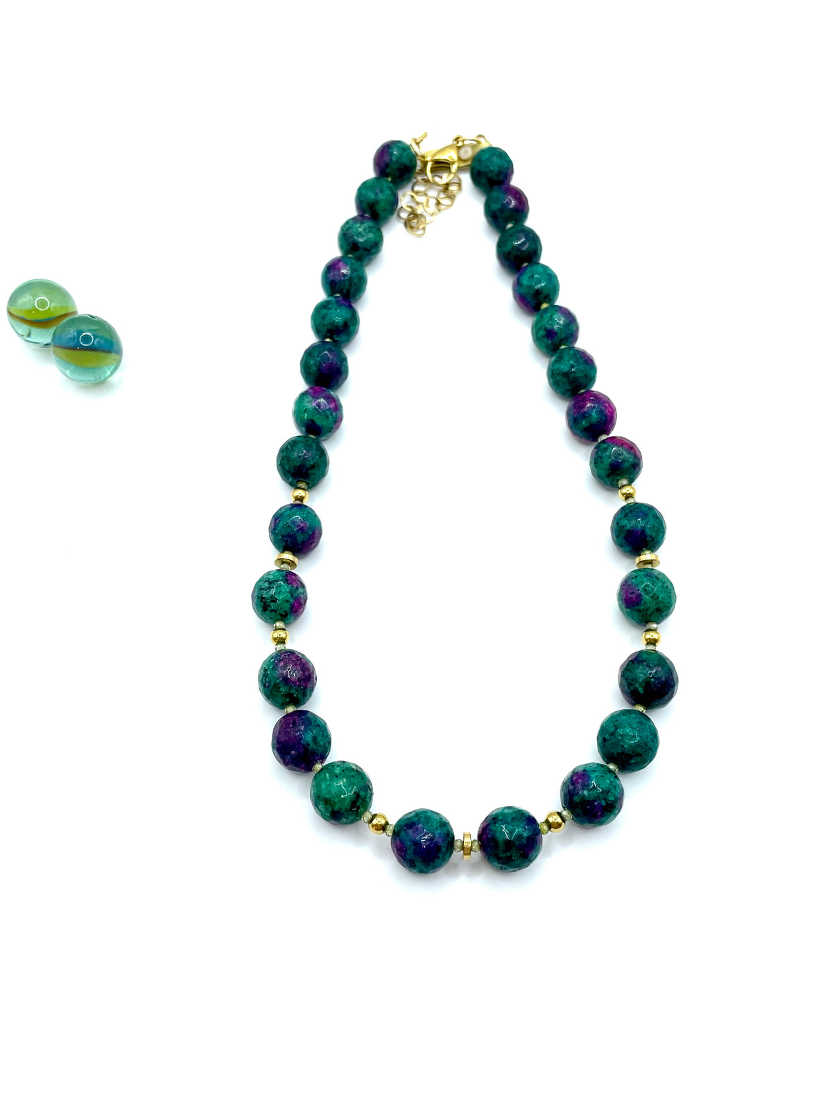 JADE (GREEN RUBY ) GEMSTONE NECKLACE 12ΜΜ