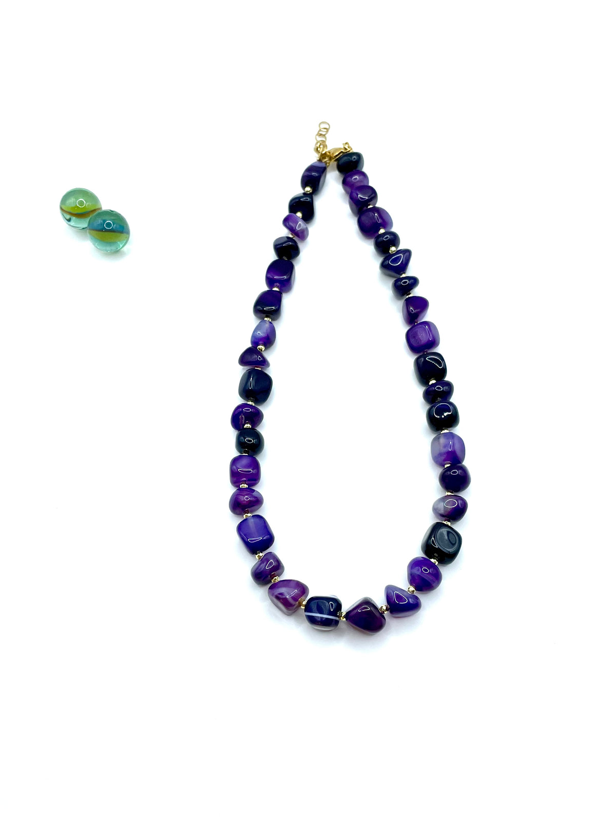 IRREGULAR SHAPED PURPLE JADE NECKLACE