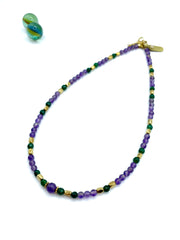 Amethyst & Green Jade necklace