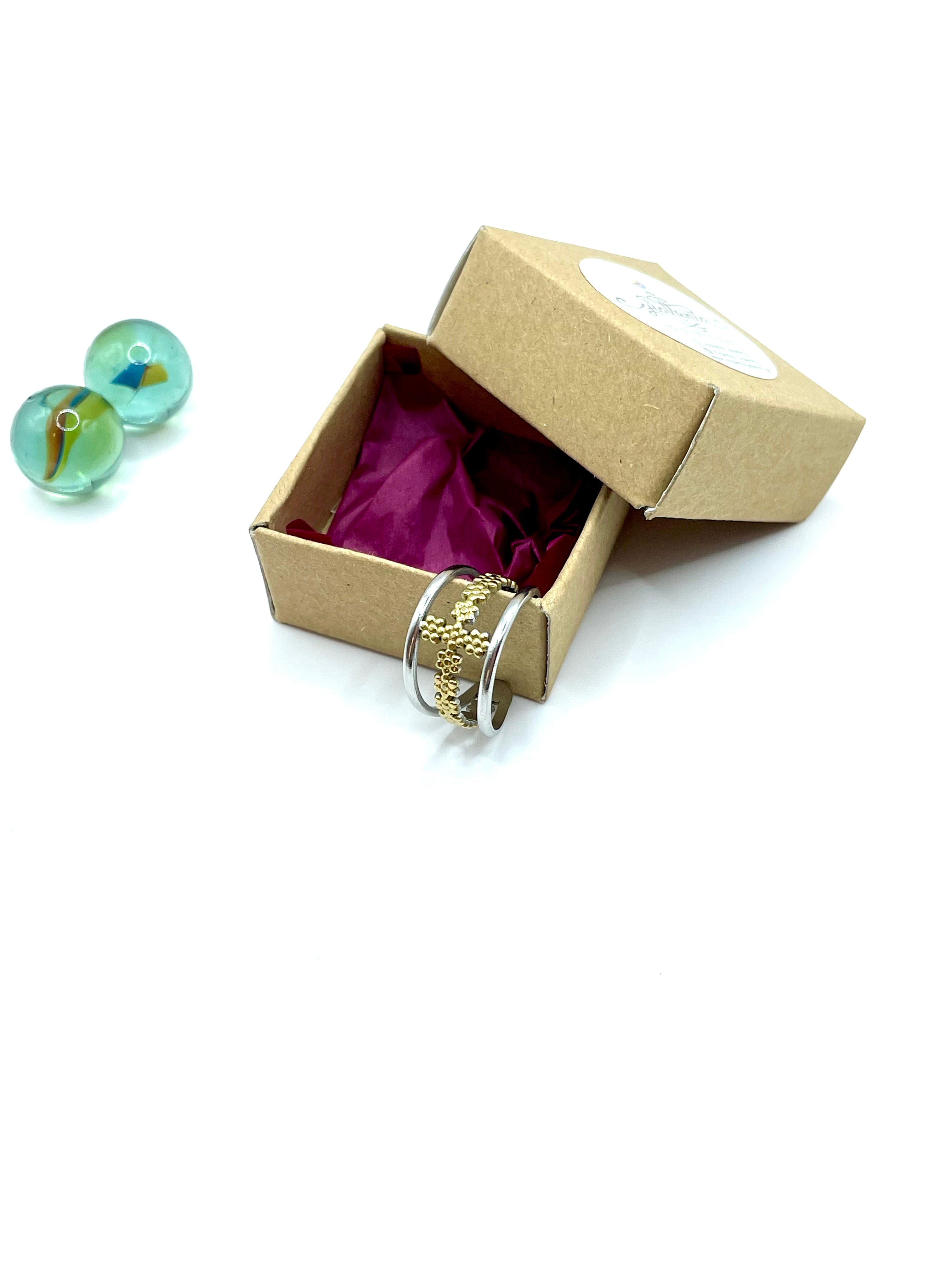 “2tone cross” stainless steel RING