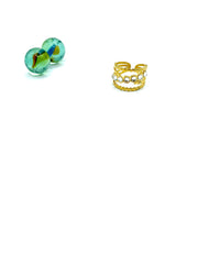 “Triple crystals” stainless steel RING