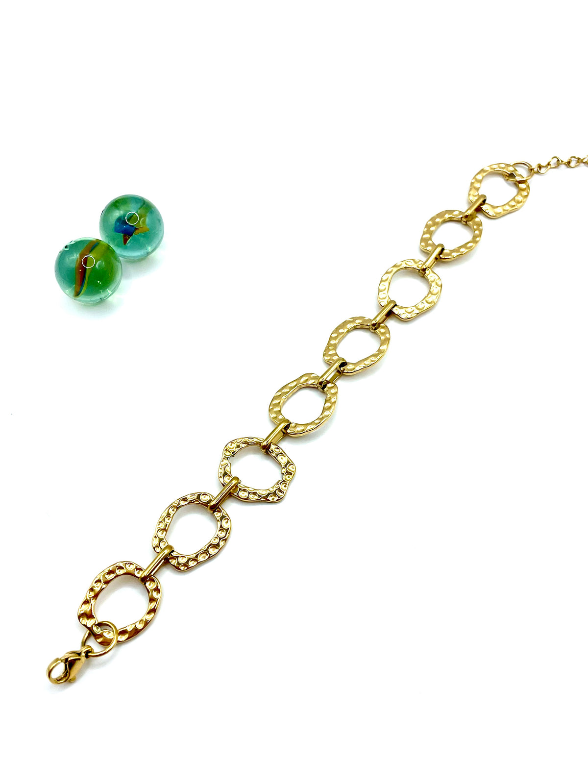 ''hammered circles'' stainless steel bracelet