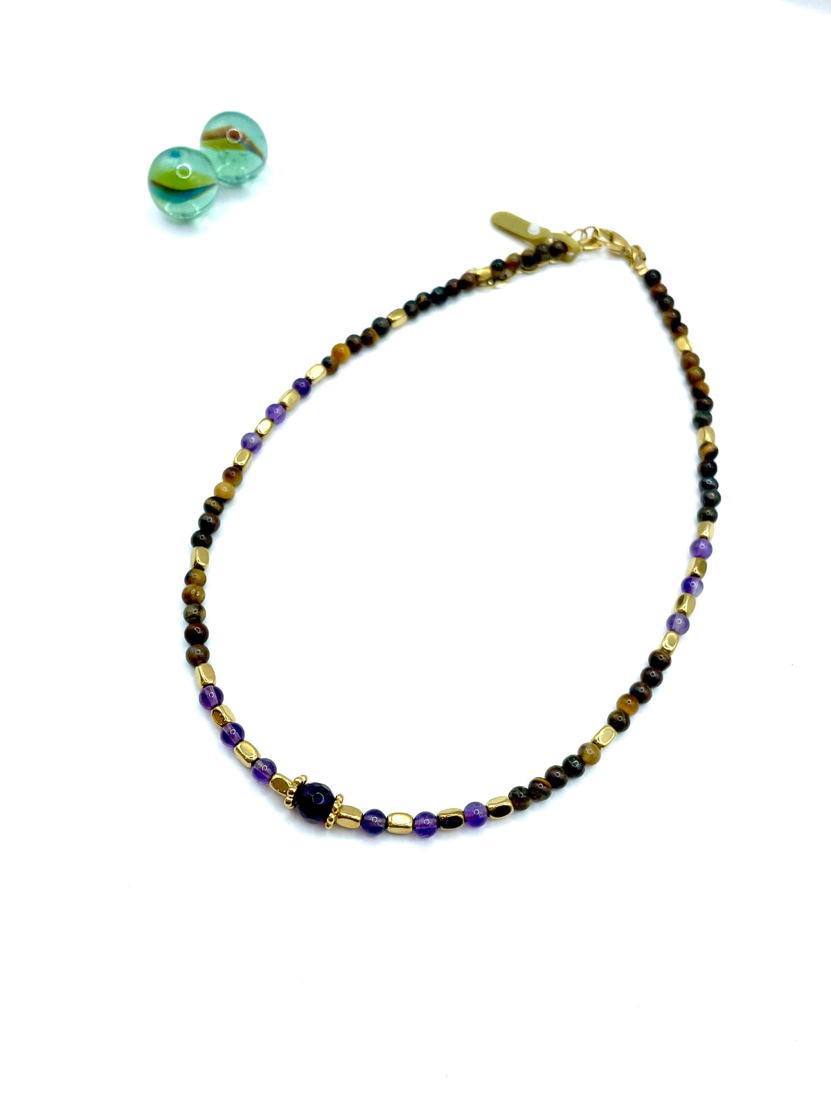 Amethyst & tiger's eye necklace