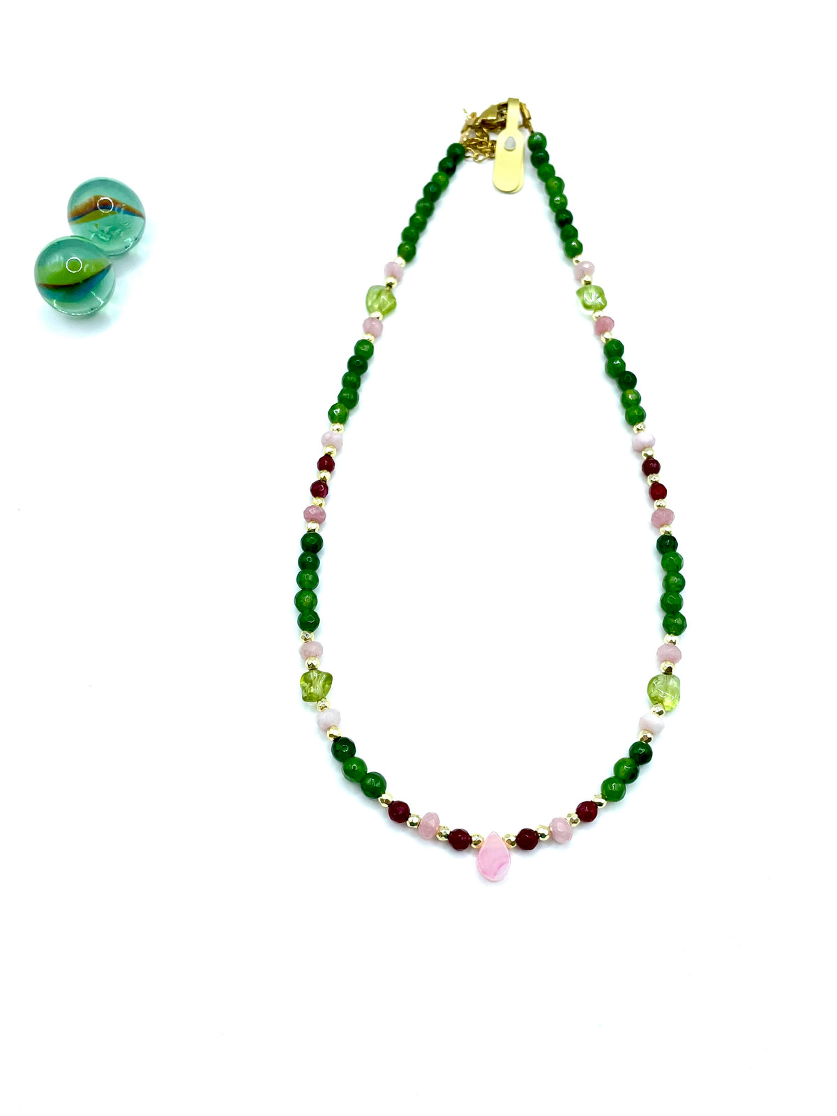 ''pink drop'' jade necklace