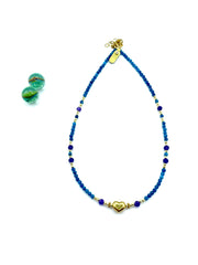''HEARTBEAT''jade necklace (blue)