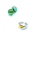 “Slices” stainless steel ring (silv/gold)