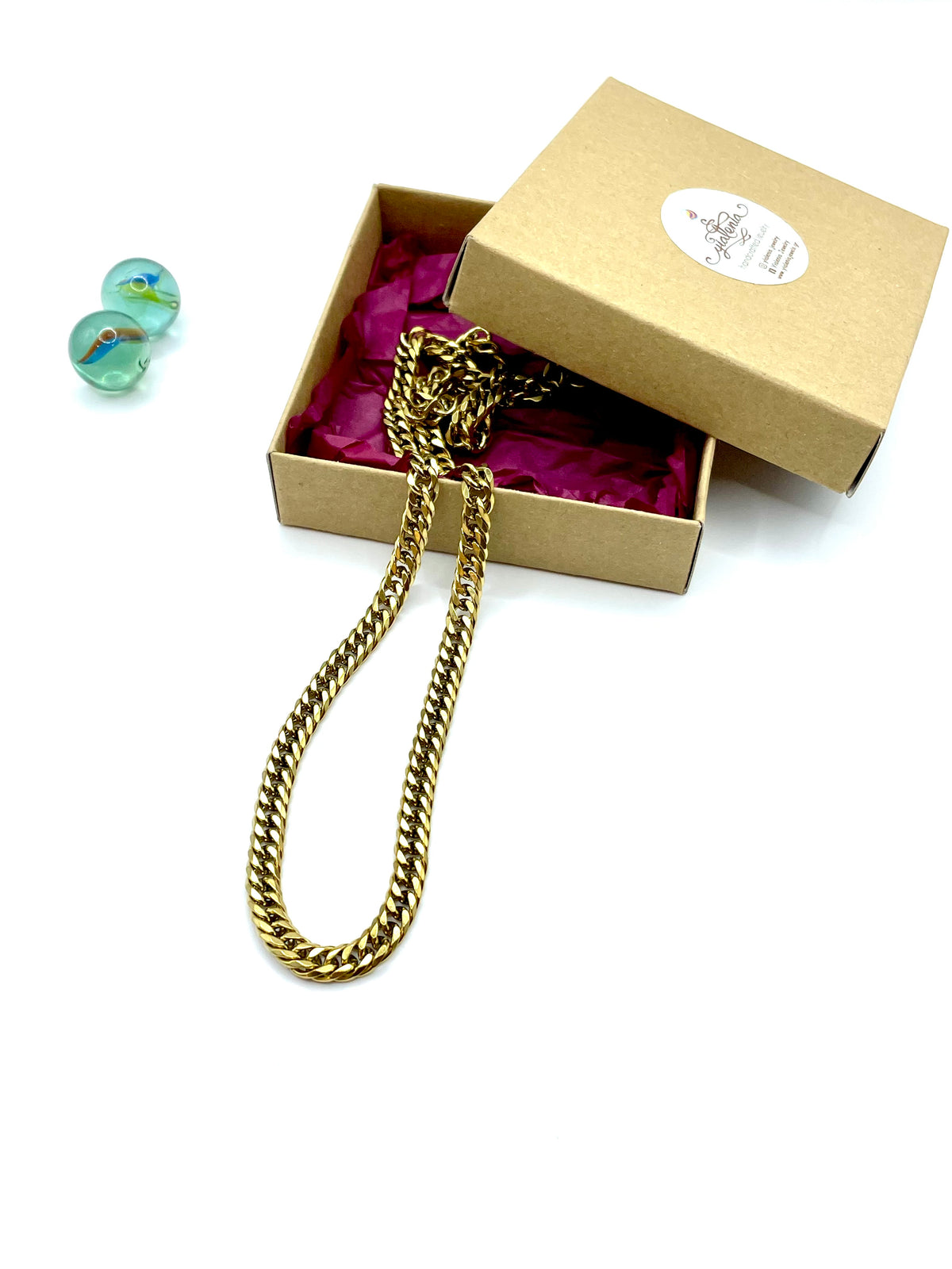 ''Gourmet'' basic long stainless steel chain