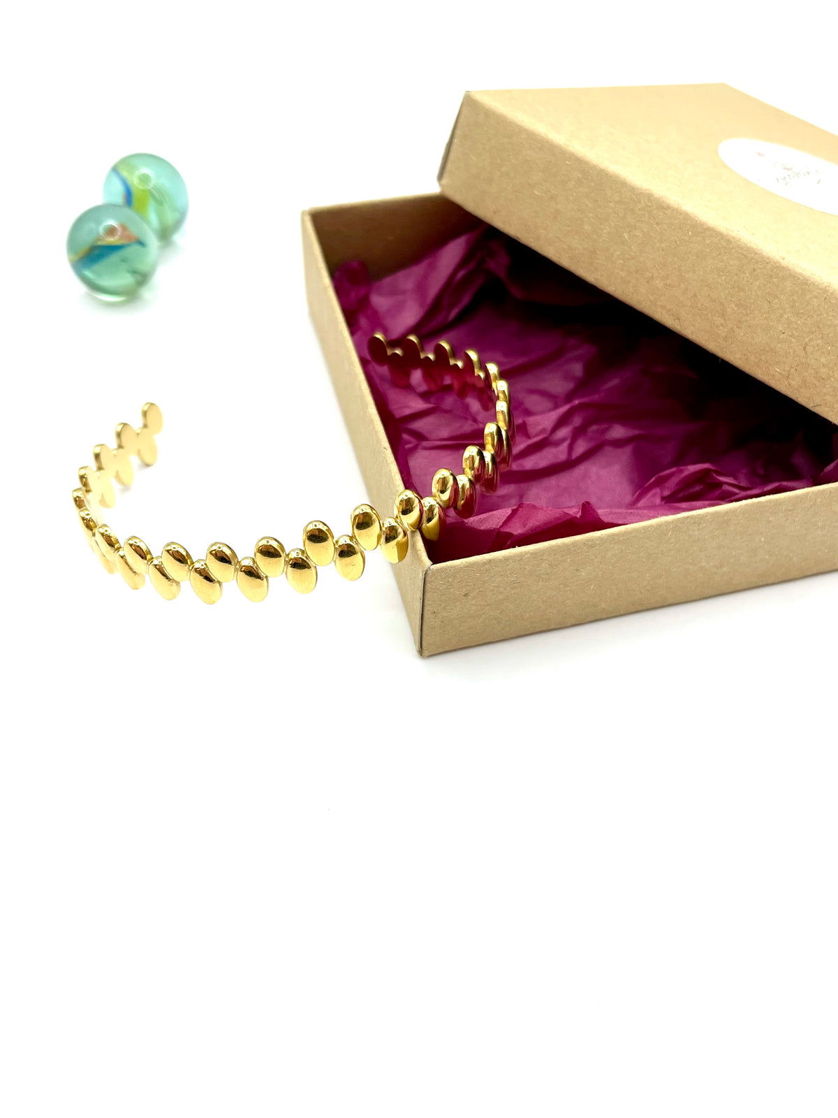 Pebbles” stainless steel cuff bracelet