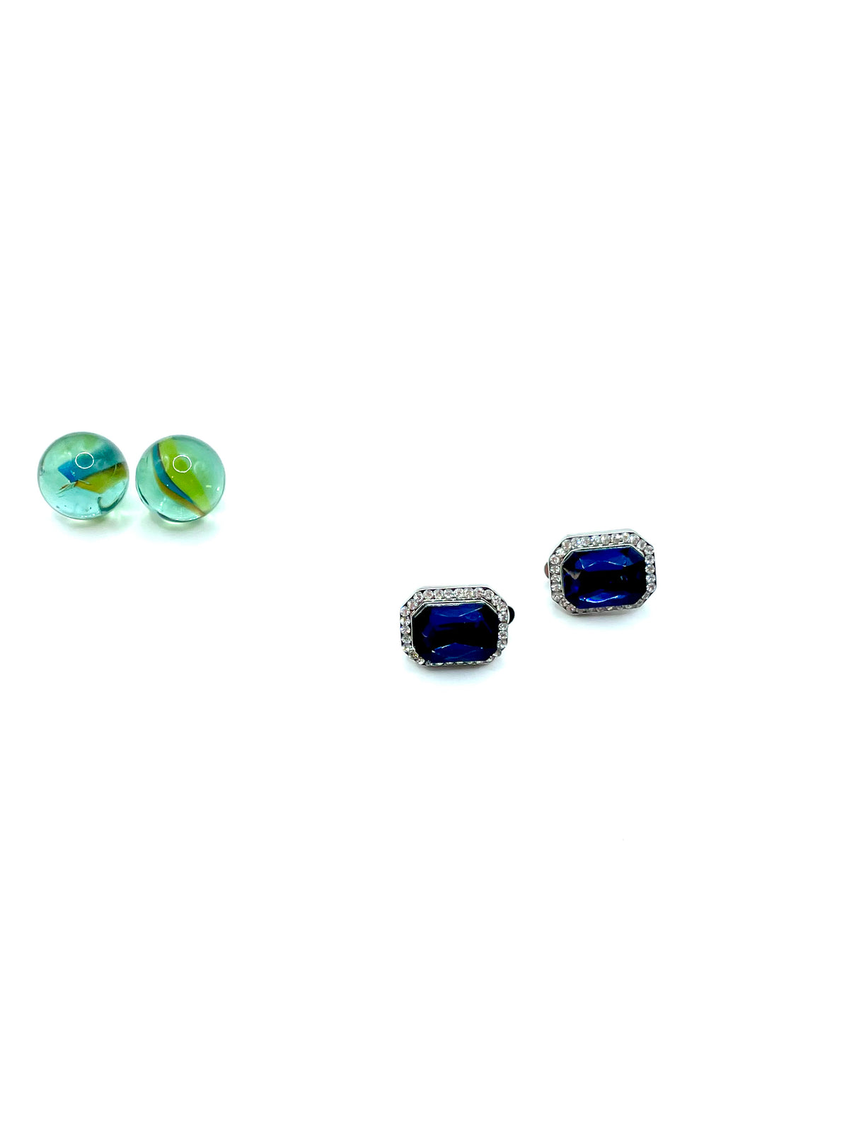 CLIP-ON EARRINGS ''RECTANGLE'' WITH CRYSTALS