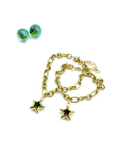 ''LUCKY STAR'' charm bracelet stainless steel