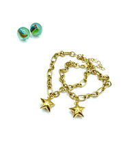 ''LUCKY STAR'' charm bracelet stainless steel