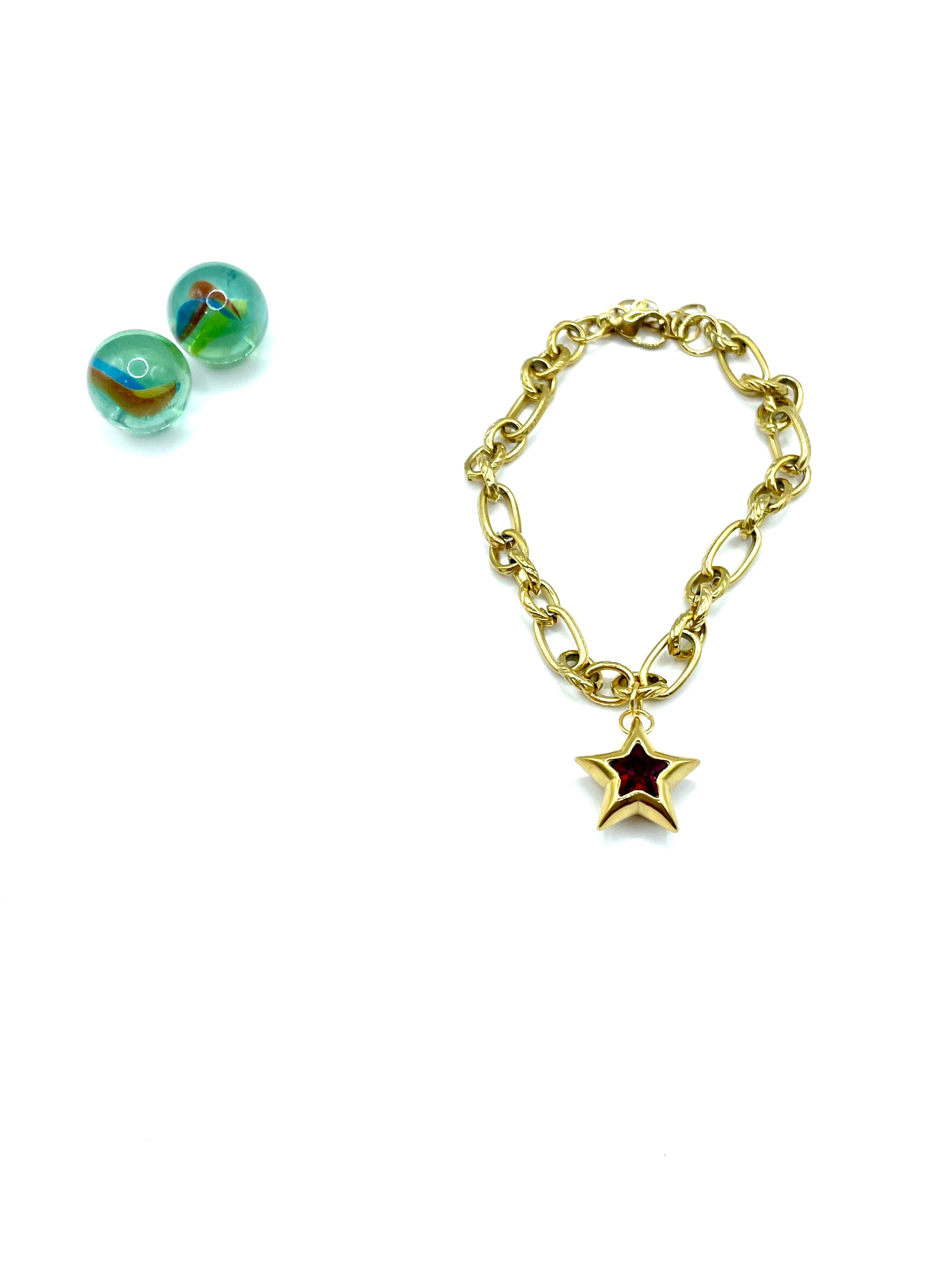 ''LUCKY STAR'' charm bracelet stainless steel