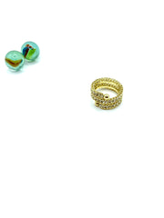 ''TWISTED CHAIN'' STAINLESS STEEL RING (white)