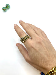 ''TWISTED CHAIN'' STAINLESS STEEL RING (BLACK)