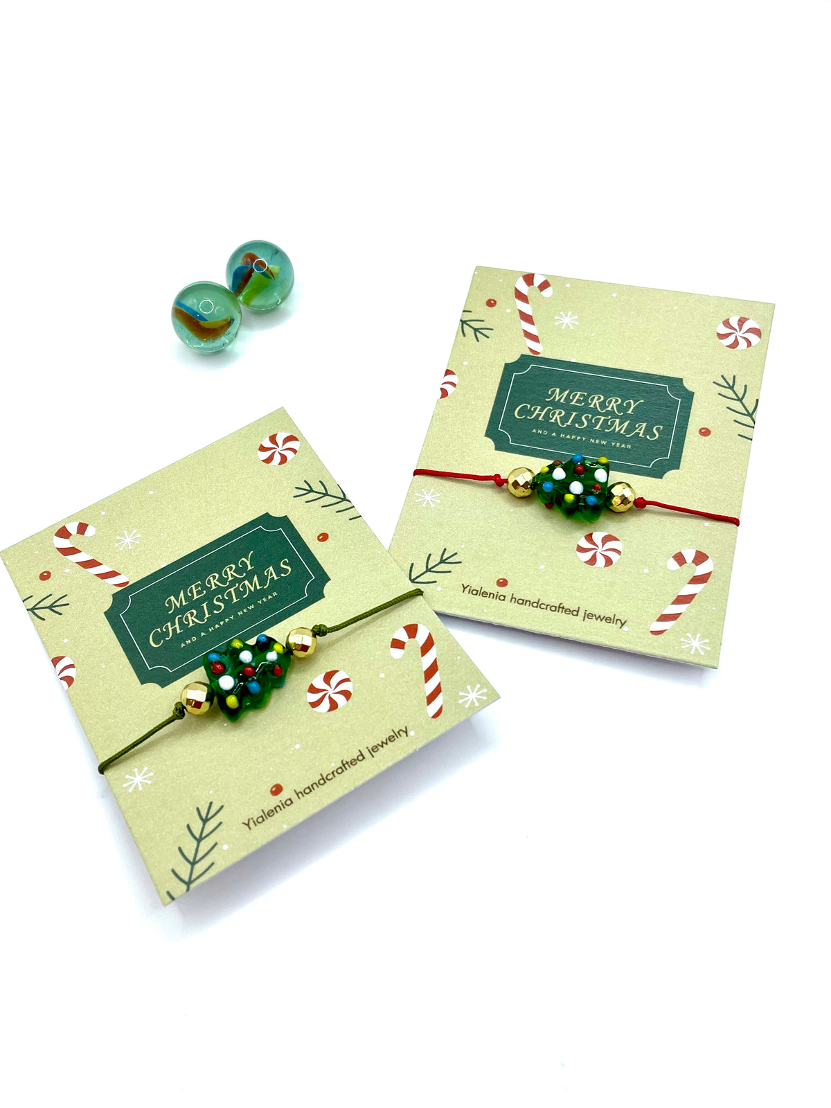 ''XMAS TREE'' BRACELET ( MURANO GLASS & HEMATITE )