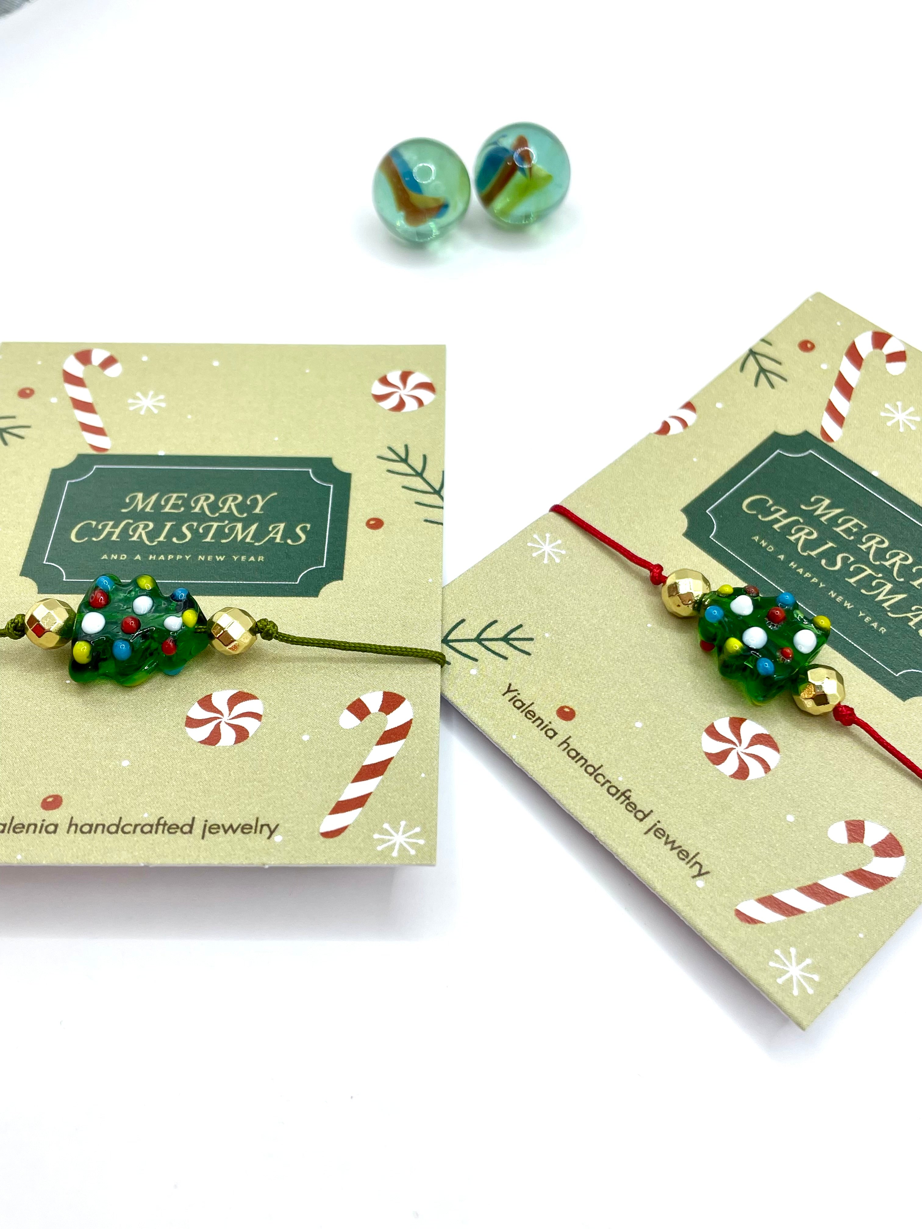 ''XMAS TREE'' BRACELET ( MURANO GLASS & HEMATITE )