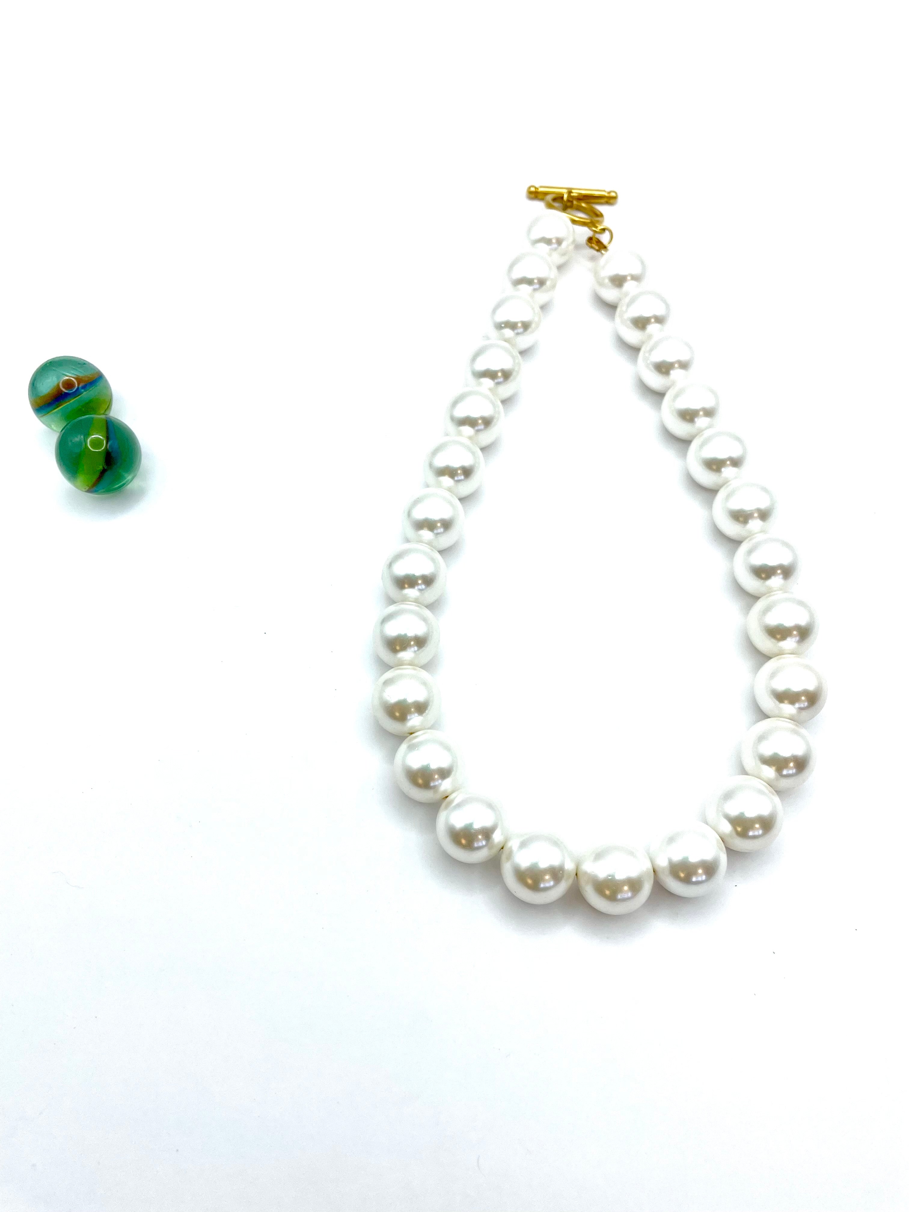 ''KELLY'' SHELL PEARL CHOKER NECKLACE πολυμορφικό