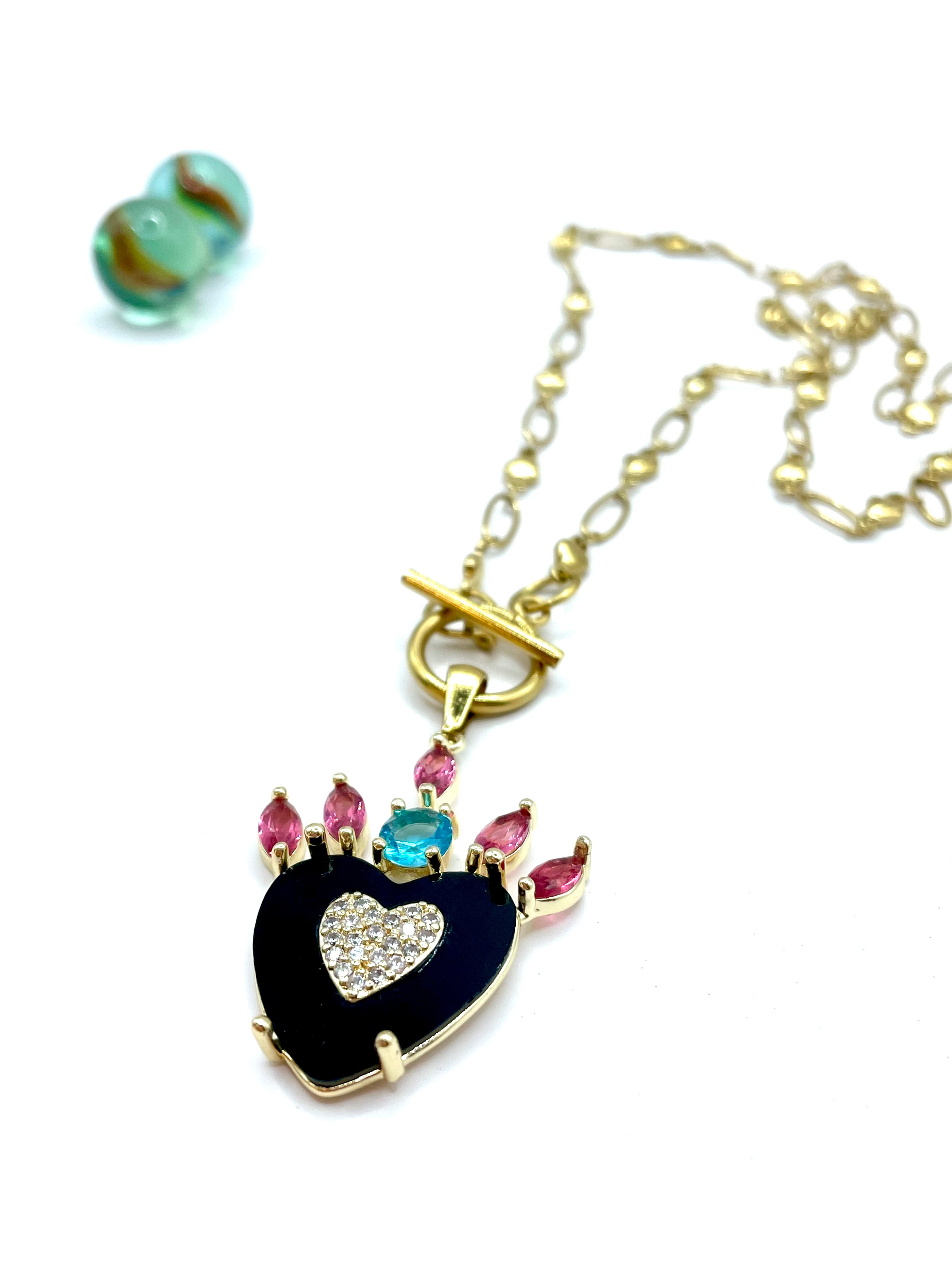''HEART OF DESIRE'' STEEL CHAIN NECKLACE (black)