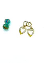 ''YELLOW HEARTS'' HOOP EARRINGS