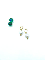 ''SHELL PEARL HEARTS'' EARRINGS