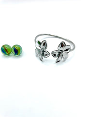 ''CAMELLIA'' stainless steel bracelet