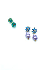 ''ROSALIA'' DANGLE EARRINGS ( blue / purple )