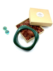 ''OLIVER'' 70s RESIN BRACELET ( cypress green )
