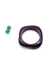 ''OLIVER'' 70s RESIN BRACELET ( merlot bordeaux  )