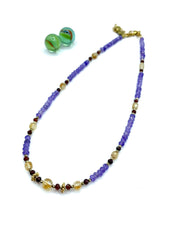 Agate/carnelian/citrine gemstone necklace