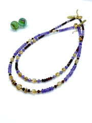 Agate/carnelian/citrine gemstone necklace