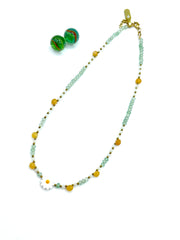 “Daisy” mother of pearl / pistachio agate/citrine