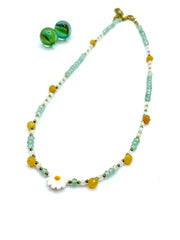 “Daisy” mother of pearl / pistachio agate/citrine