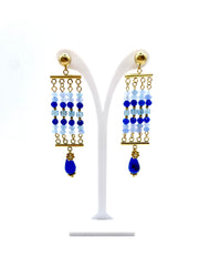 “Blue shades” gemstone chandelier earrings