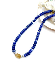 SODALITE & CITRINE GEMSTONE NECKLACE