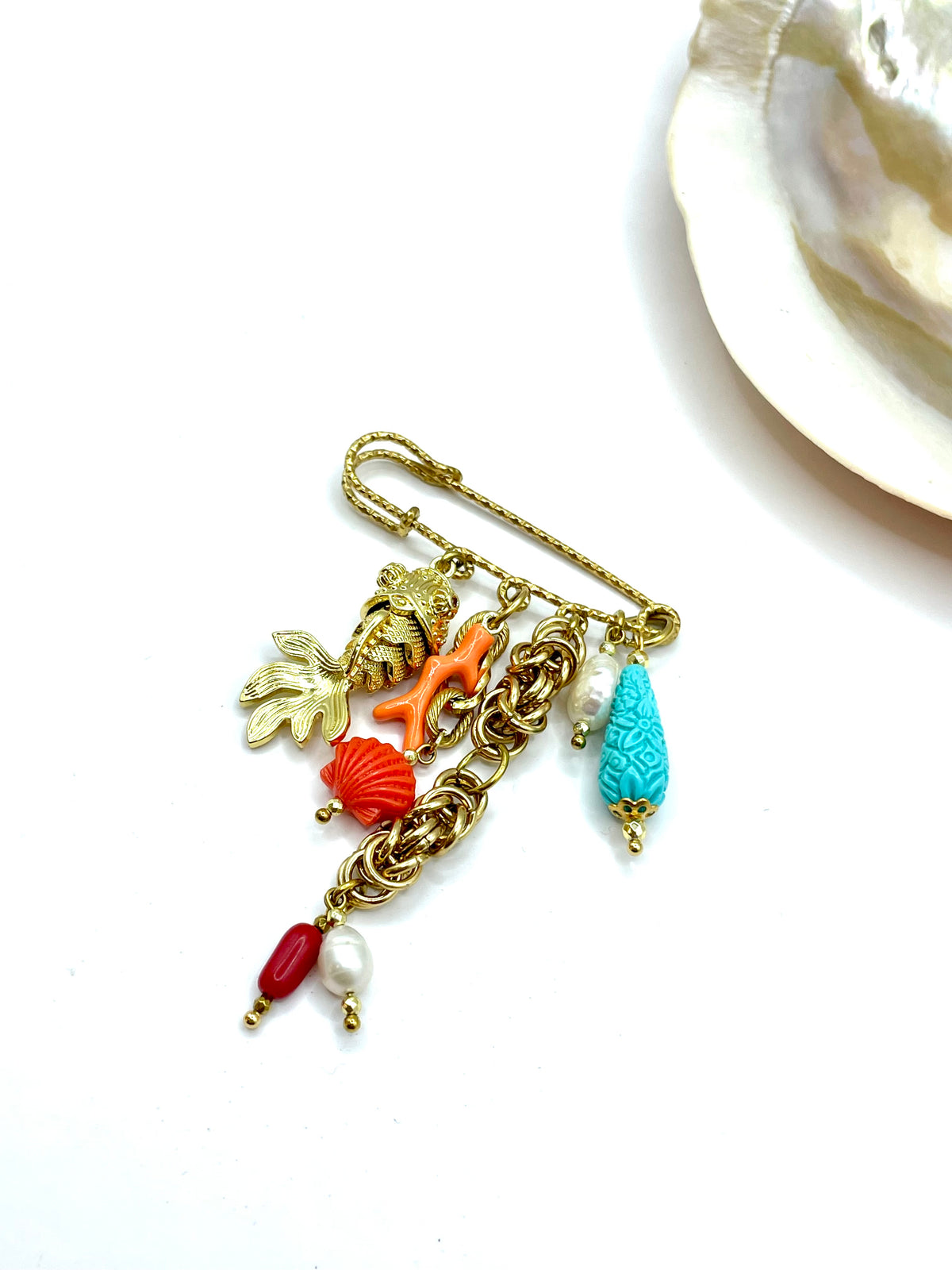 “Goldfish” pin brooch