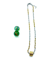 “Barrel” stainless steel chain necklace