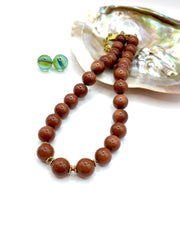 SANDSTONE GEMSTONE NECKLACE 14MM