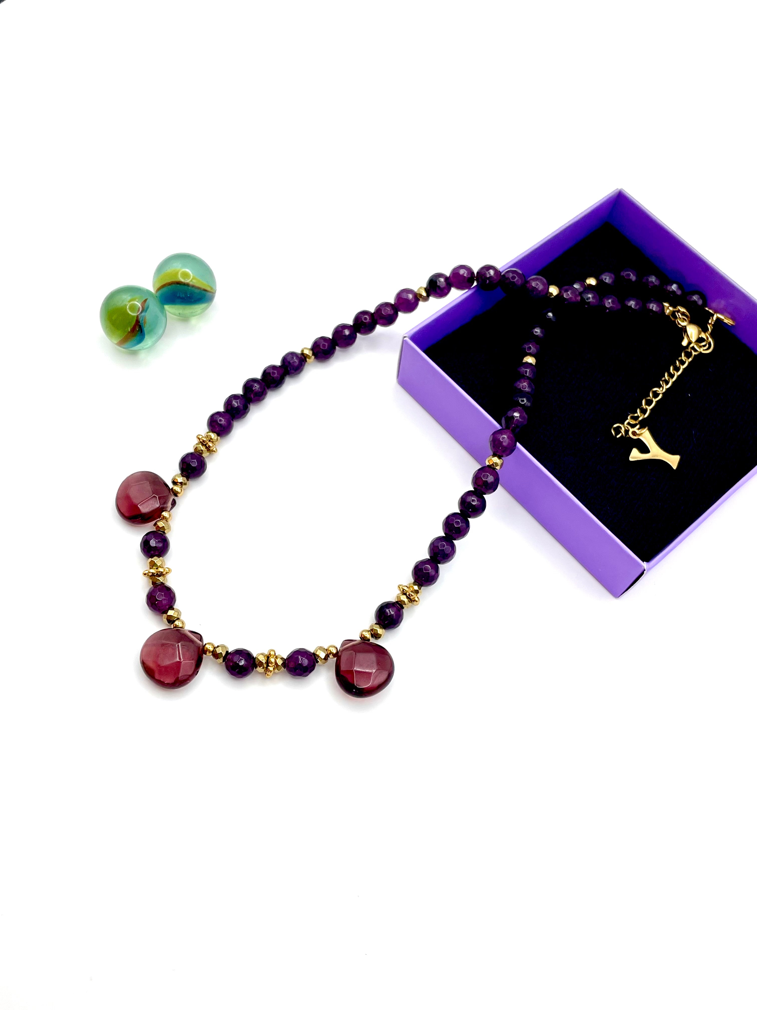 ''PURPLE RAIN'' GEMSTONE NECKLACE